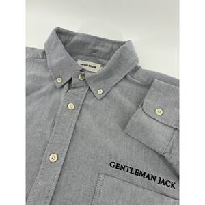 Taylor Stitch Mens Grey Organic Cotton Gentleman Jack Oxford Shirt Size 44 XL